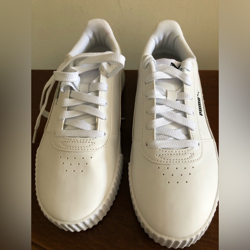 Puma White Soft Foam Low-Top Lace Sneakers